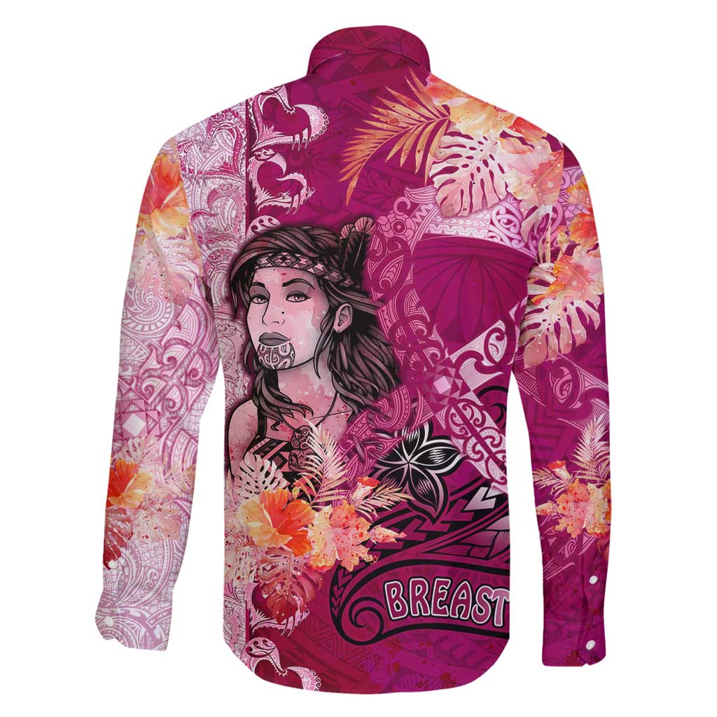 Breast Cancer New Zealand Family Matching Mermaid Dress and Hawaiian Shirt Maori Aotearoa Girl Pink Out