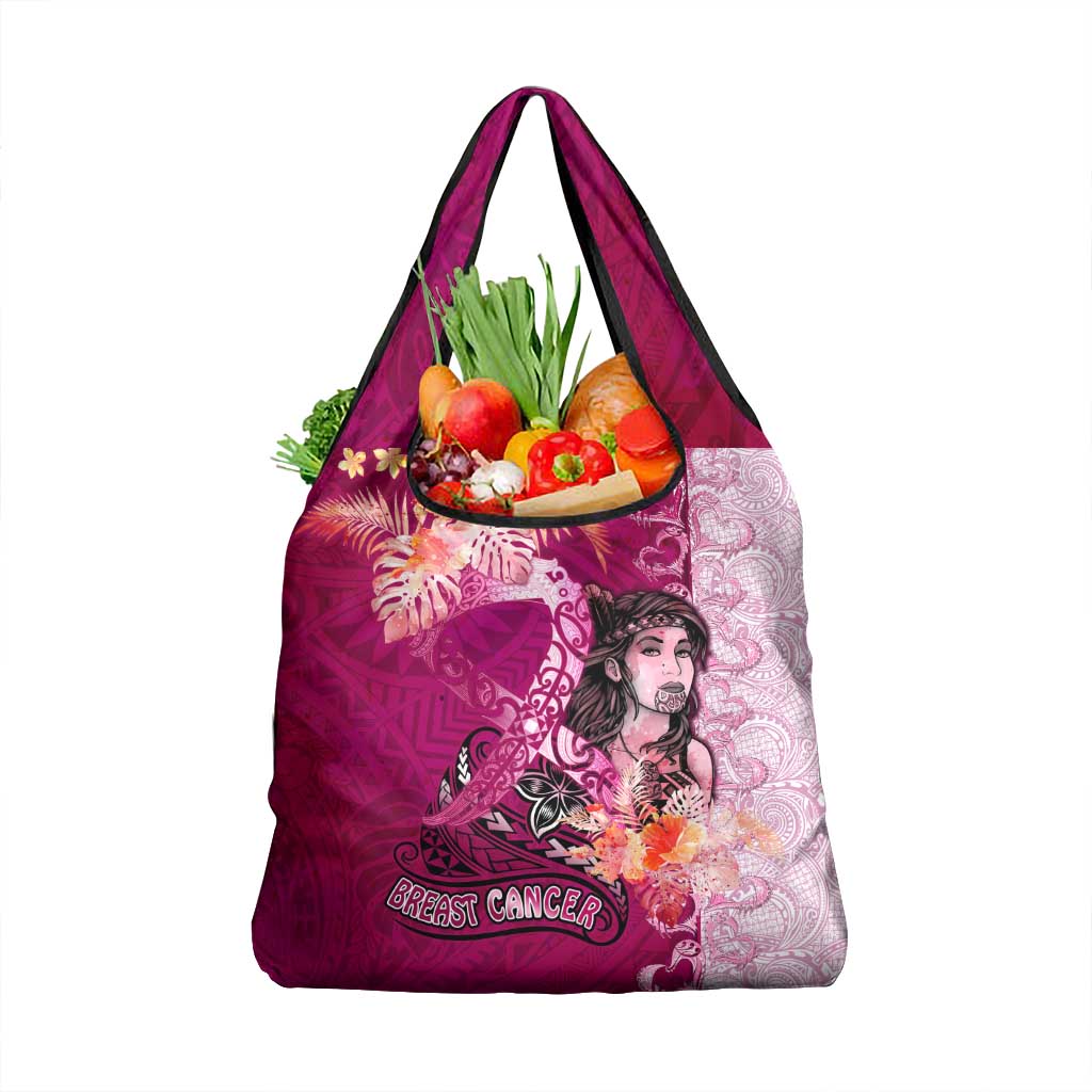 Breast Cancer New Zealand Grocery Bag Maori Aotearoa Girl Pink Out
