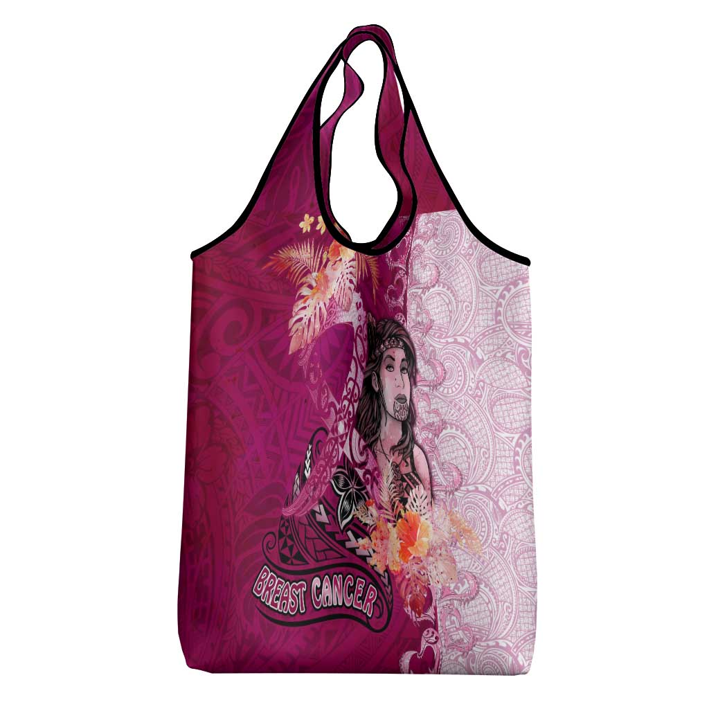 Breast Cancer New Zealand Grocery Bag Maori Aotearoa Girl Pink Out