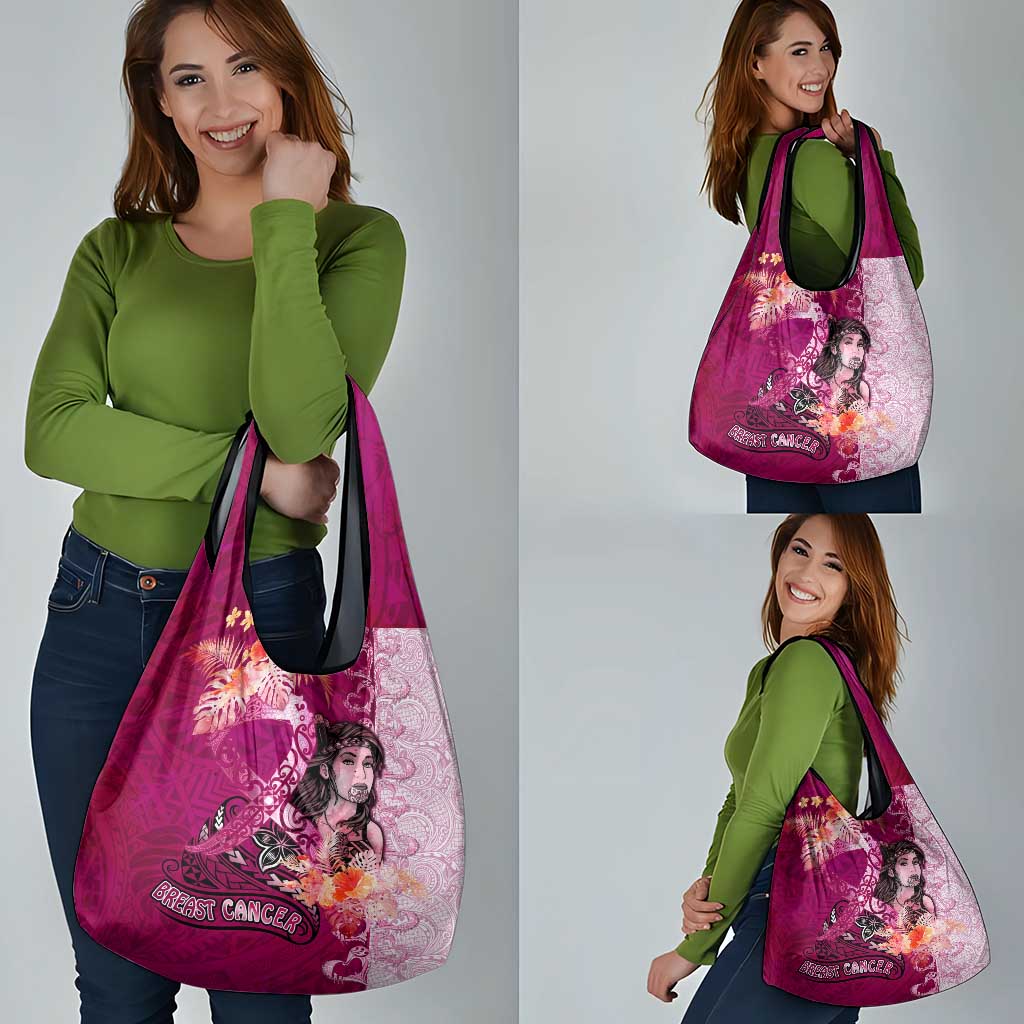 Breast Cancer New Zealand Grocery Bag Maori Aotearoa Girl Pink Out