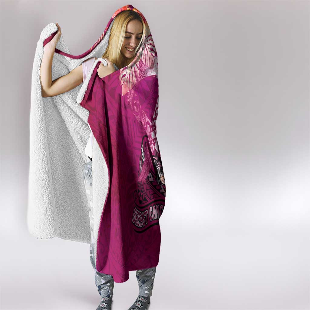 Breast Cancer New Zealand Hooded Blanket Maori Aotearoa Girl Pink Out