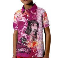 Breast Cancer New Zealand Kid Polo Shirt Maori Aotearoa Girl Pink Out