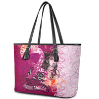 Breast Cancer New Zealand Leather Tote Bag Maori Aotearoa Girl Pink Out