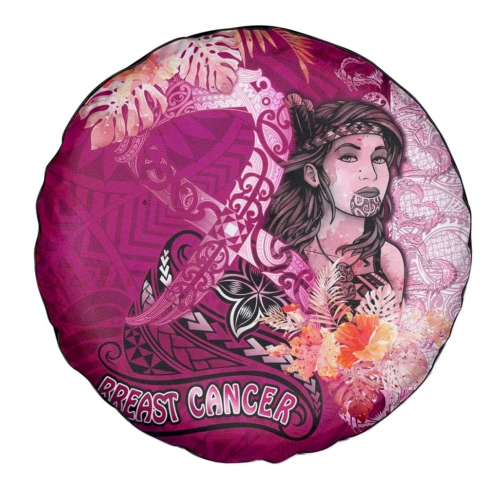 Breast Cancer New Zealand Spare Tire Cover Maori Aotearoa Girl Pink Out