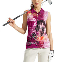 Breast Cancer New Zealand Women Sleeveless Polo Shirt Maori Aotearoa Girl Pink Out