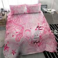 Breast Cancer Awareness Month Bedding Set Butterfly Polynesia Watercolor Pink