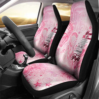 Breast Cancer Awareness Month Car Seat Cover Butterfly Polynesia Watercolor Pink