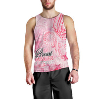 Breast Cancer Awareness Month Men Tank Top Butterfly Polynesia Watercolor Pink
