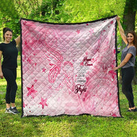 Breast Cancer Awareness Month Quilt Butterfly Polynesia Watercolor Pink