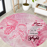 Breast Cancer Awareness Month Round Carpet Butterfly Polynesia Watercolor Pink