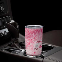 Breast Cancer Awareness Month Tumbler Cup Butterfly Polynesia Watercolor Pink