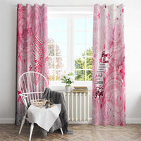 Breast Cancer Awareness Month Window Curtain Butterfly Polynesia Watercolor Pink