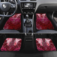 Breast Cancer Warrior Car Mats Angel Wings Polynesian Pattern