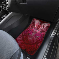 Breast Cancer Warrior Car Mats Angel Wings Polynesian Pattern