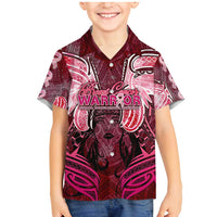 Breast Cancer Warrior Family Matching Mermaid Dress and Hawaiian Shirt Angel Wings Polynesian Pattern