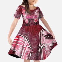 Breast Cancer Warrior Family Matching Off Shoulder Maxi Dress and Hawaiian Shirt Angel Wings Polynesian Pattern
