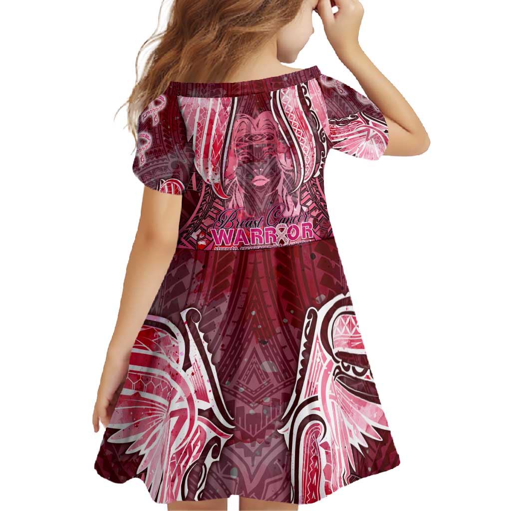 Breast Cancer Warrior Family Matching Off Shoulder Maxi Dress and Hawaiian Shirt Angel Wings Polynesian Pattern