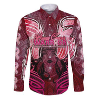 Breast Cancer Warrior Family Matching Puletasi and Hawaiian Shirt Angel Wings Polynesian Pattern