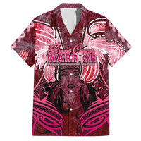 Breast Cancer Warrior Hawaiian Shirt Angel Wings Polynesian Pattern