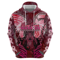 Breast Cancer Warrior Hoodie Angel Wings Polynesian Pattern