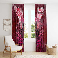Breast Cancer Warrior Window Curtain Angel Wings Polynesian Pattern