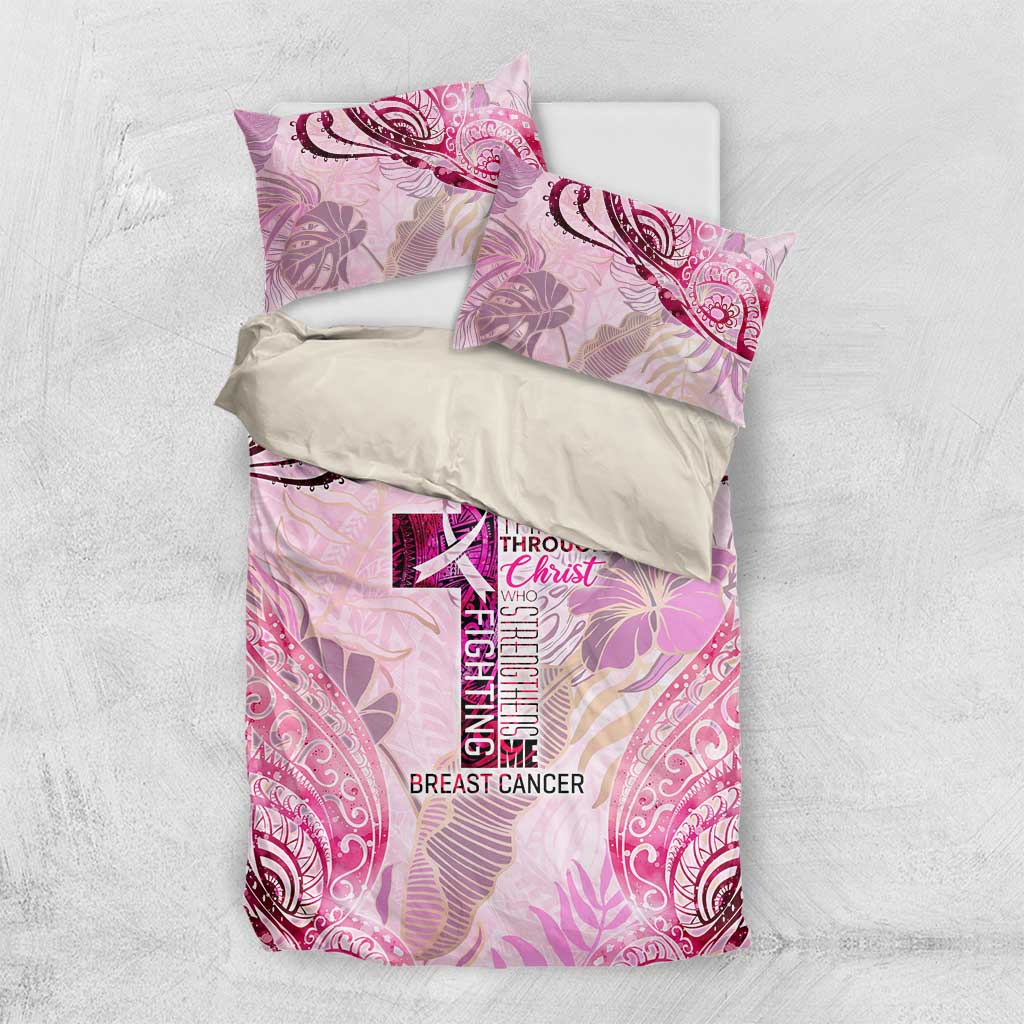 Breast Cancer Polynesian Bedding Set I Can Do All Things Through Christ