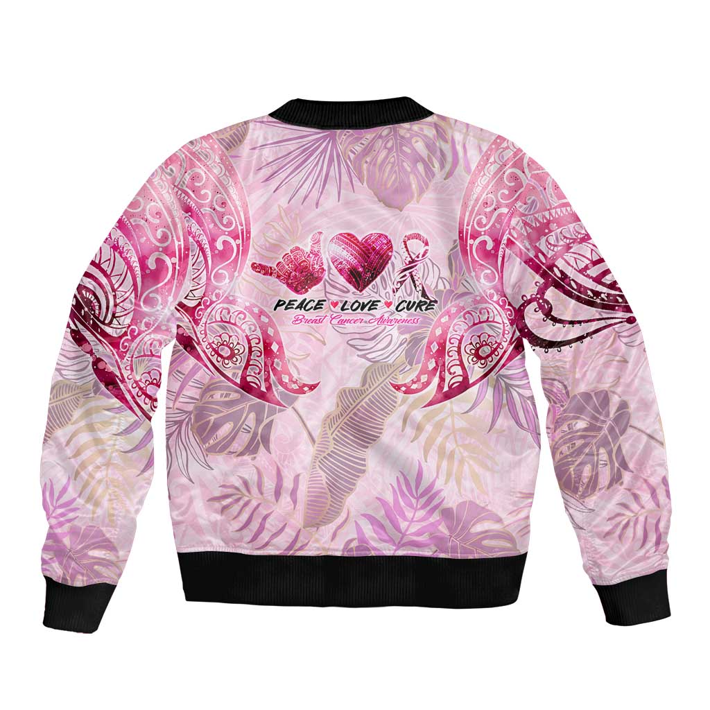 Breast Cancer Polynesian Bomber Jacket I Can Do All Things Through Christ