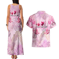 Breast Cancer Polynesian Couples Matching Tank Maxi Dress and Hawaiian Shirt I Can Do All Things Through Christ