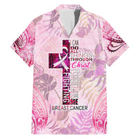 Breast Cancer Polynesian Family Matching Mermaid Dress and Hawaiian Shirt I Can Do All Things Through Christ