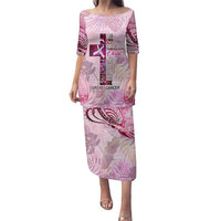 Breast Cancer Polynesian Family Matching Puletasi and Hawaiian Shirt I Can Do All Things Through Christ