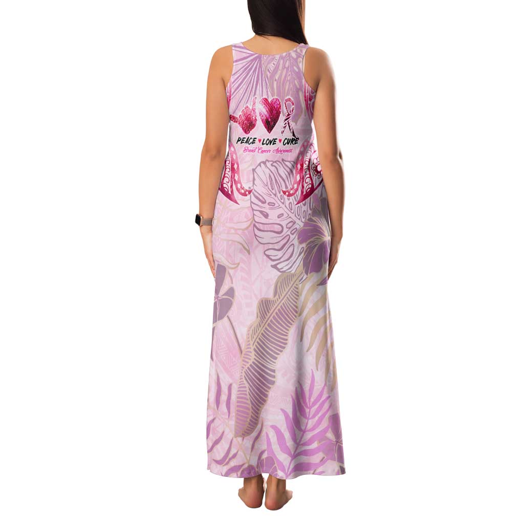 Breast Cancer Polynesian Family Matching Tank Maxi Dress and Hawaiian Shirt I Can Do All Things Through Christ