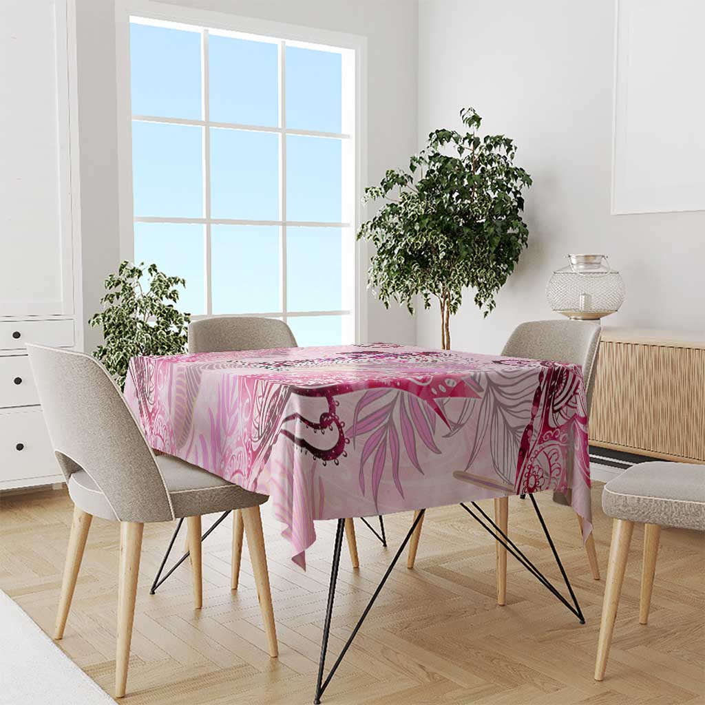 Breast Cancer Polynesian Tablecloth I Can Do All Things Through Christ