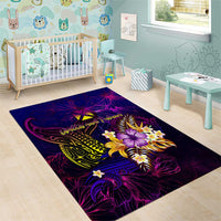 Wallis and Futuna Area Rug Whale Hibiscus Polynesian