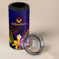 Wallis and Futuna 4 in 1 Can Cooler Tumbler Whale Hibiscus Polynesian