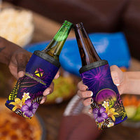 Wallis and Futuna 4 in 1 Can Cooler Tumbler Whale Hibiscus Polynesian