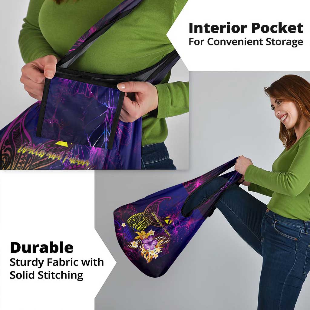 Wallis and Futuna Grocery Bag Whale Hibiscus Polynesian