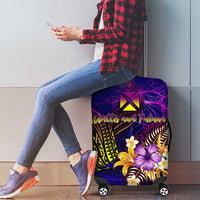 Wallis and Futuna Luggage Cover Whale Hibiscus Polynesian