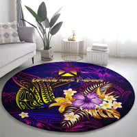 Wallis and Futuna Round Carpet Whale Hibiscus Polynesian