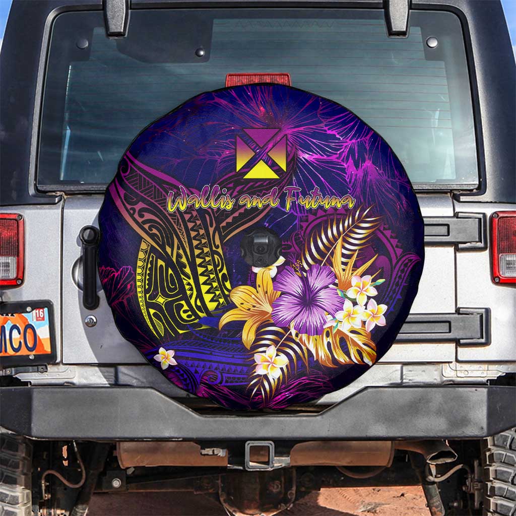 Wallis and Futuna Spare Tire Cover Whale Hibiscus Polynesian