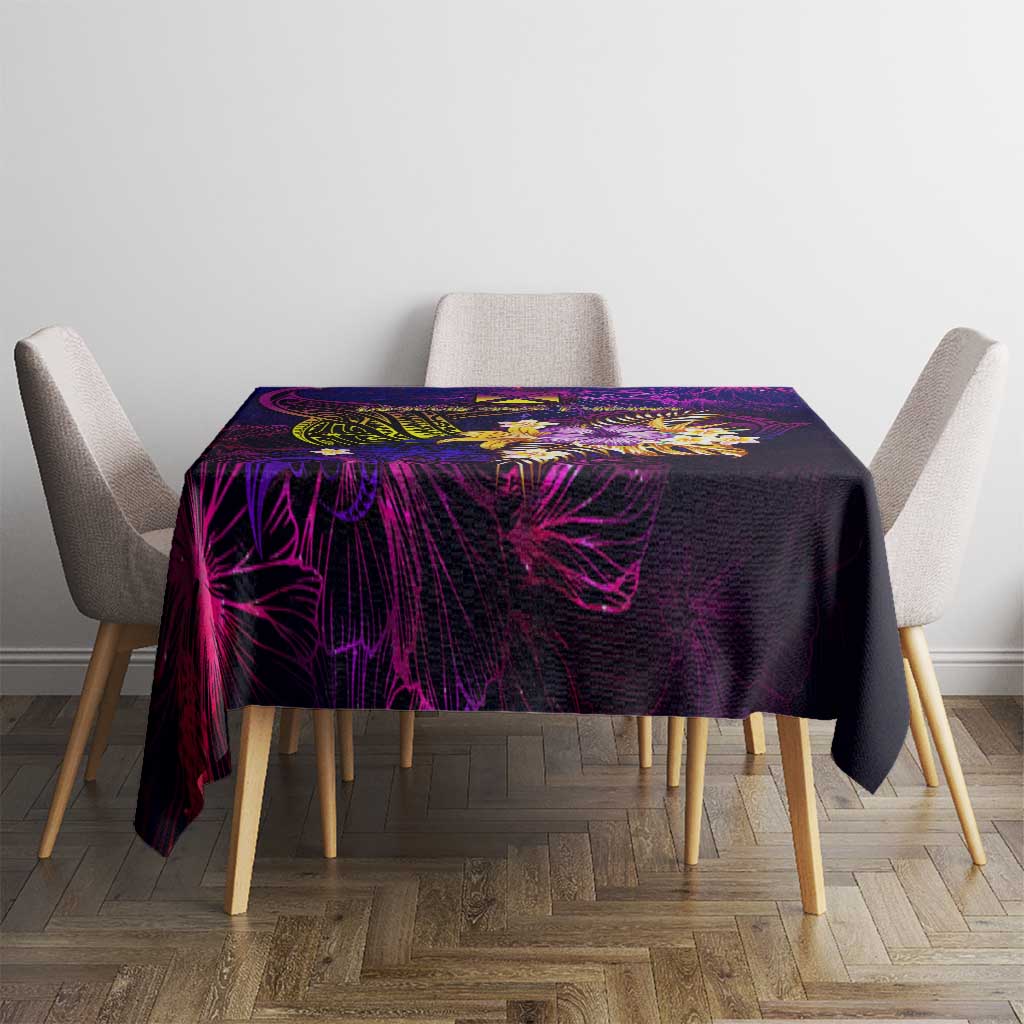 Wallis and Futuna Tablecloth Whale Hibiscus Polynesian