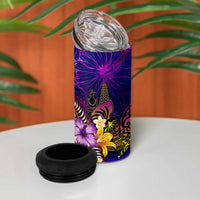 New Caledonia 4 in 1 Can Cooler Tumbler Whale Hibiscus Polynesian