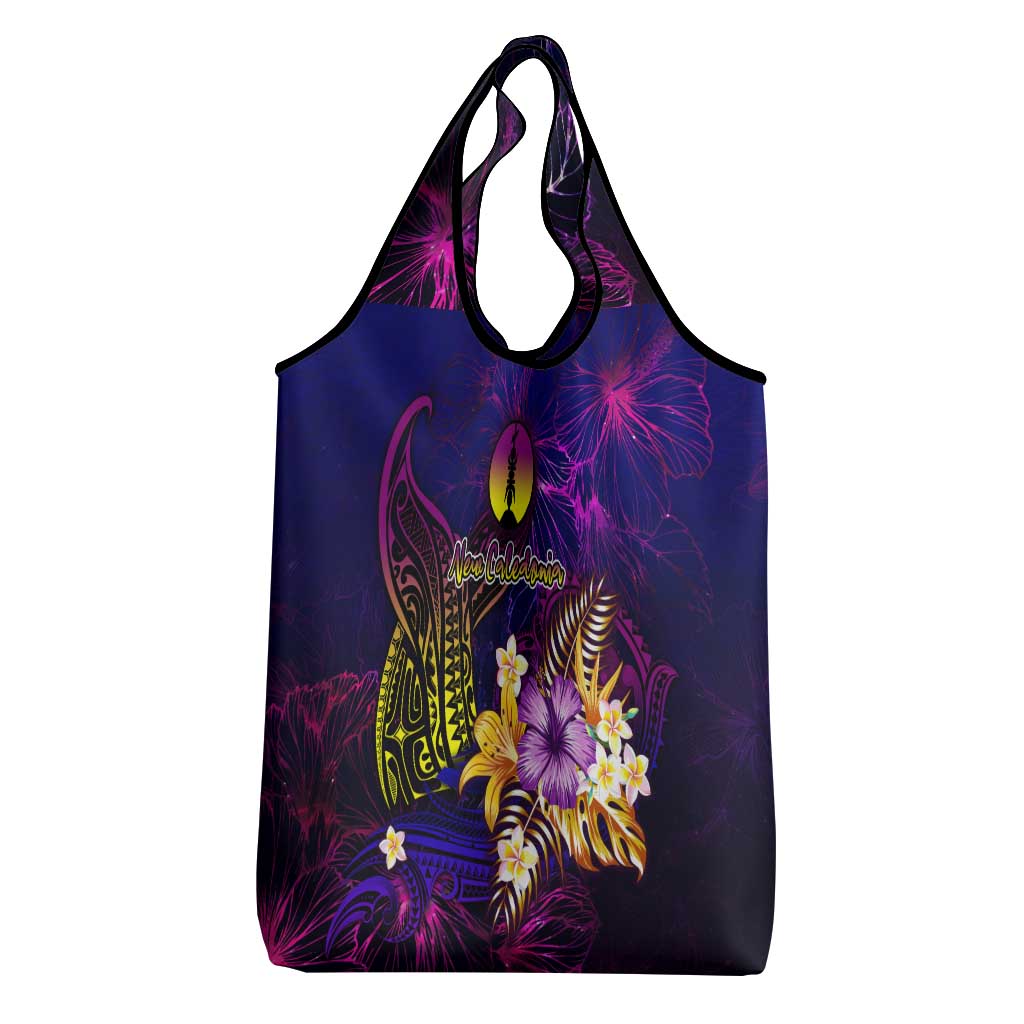 New Caledonia Grocery Bag Whale Hibiscus Polynesian
