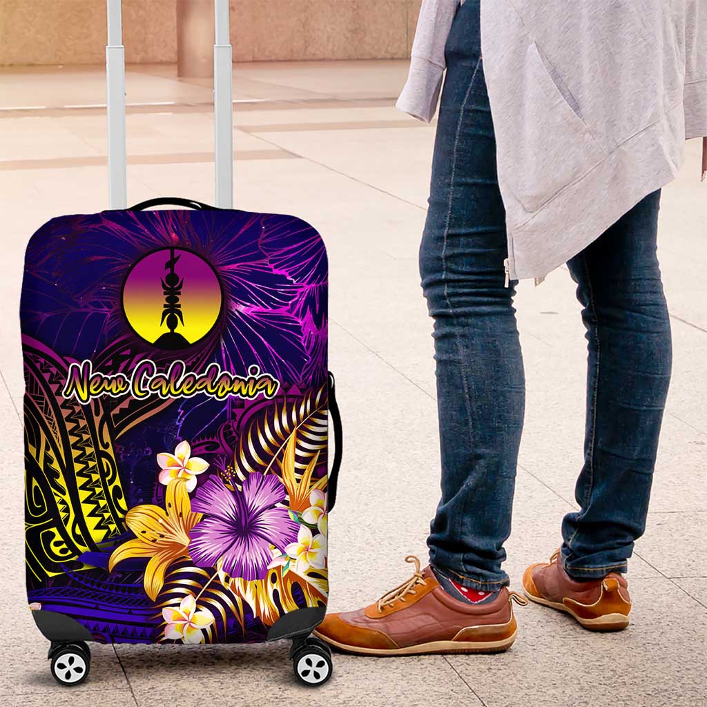 New Caledonia Luggage Cover Whale Hibiscus Polynesian