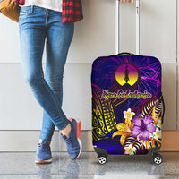 New Caledonia Luggage Cover Whale Hibiscus Polynesian