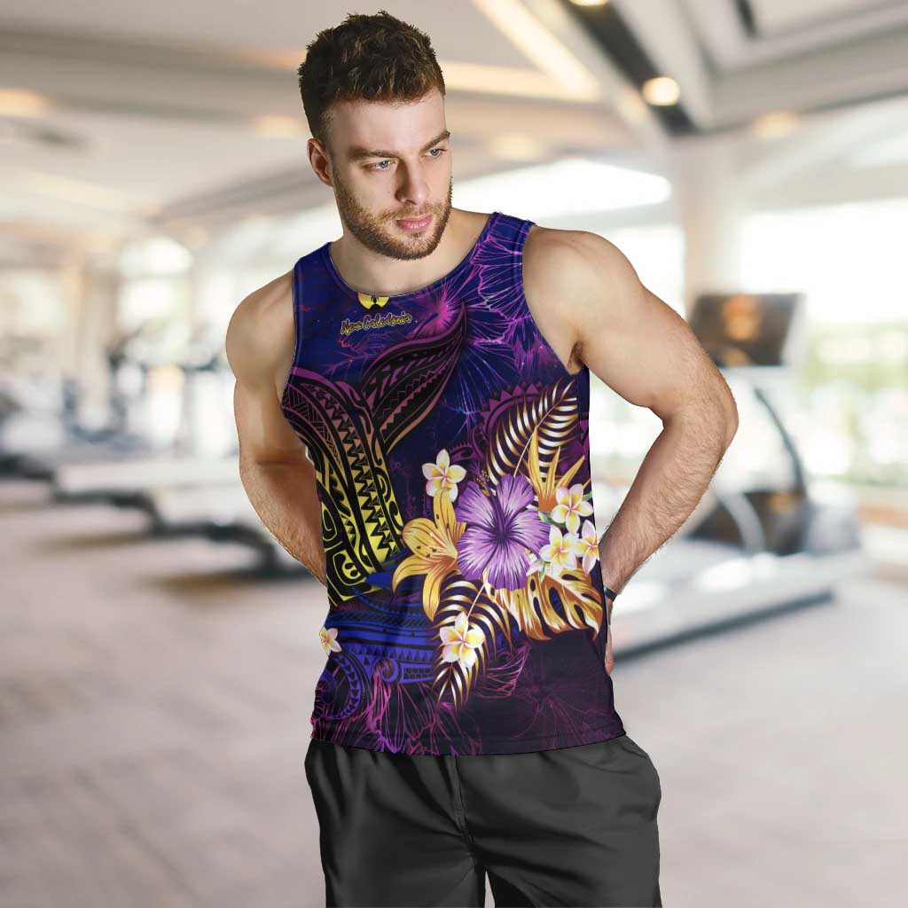 New Caledonia Men Tank Top Whale Hibiscus Polynesian