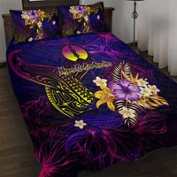 New Caledonia Quilt Bed Set Whale Hibiscus Polynesian