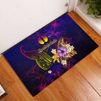New Caledonia Rubber Doormat Whale Hibiscus Polynesian