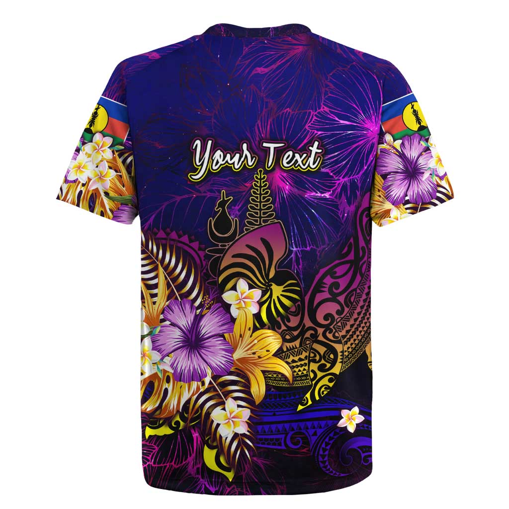 New Caledonia Rugby Jersey Whale Hibiscus Polynesian