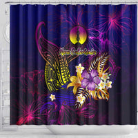 New Caledonia Shower Curtain Whale Hibiscus Polynesian