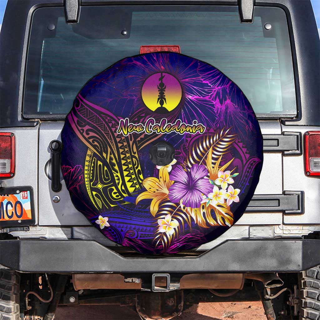 New Caledonia Spare Tire Cover Whale Hibiscus Polynesian